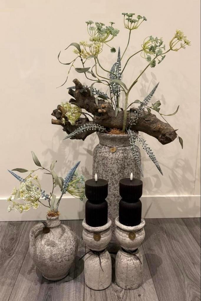 Brynxz kunstbloemen decoratie set met vazen en kandelaren, Ophalen, Zo goed als nieuw