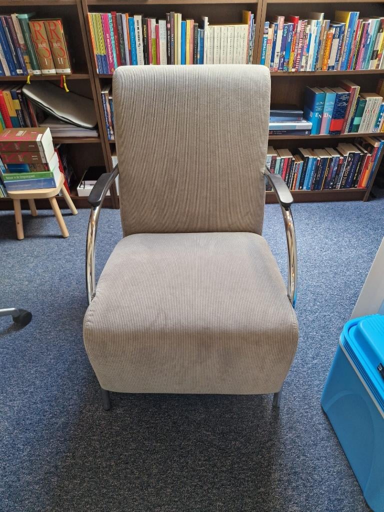 stoel / fauteuil kleur grijs, Ophalen, Zo goed als nieuw, Minder dan 75 cm, 50 tot 75 cm
