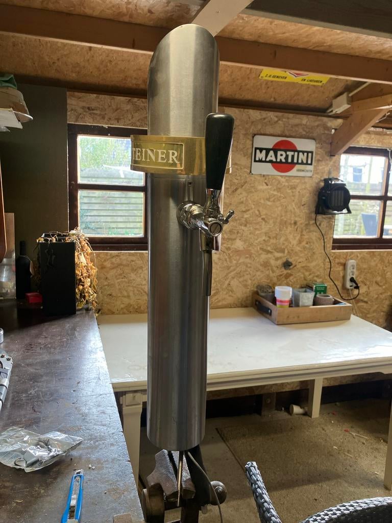 Tapzuil Warsteiner rvs, Ophalen, Gebruikt