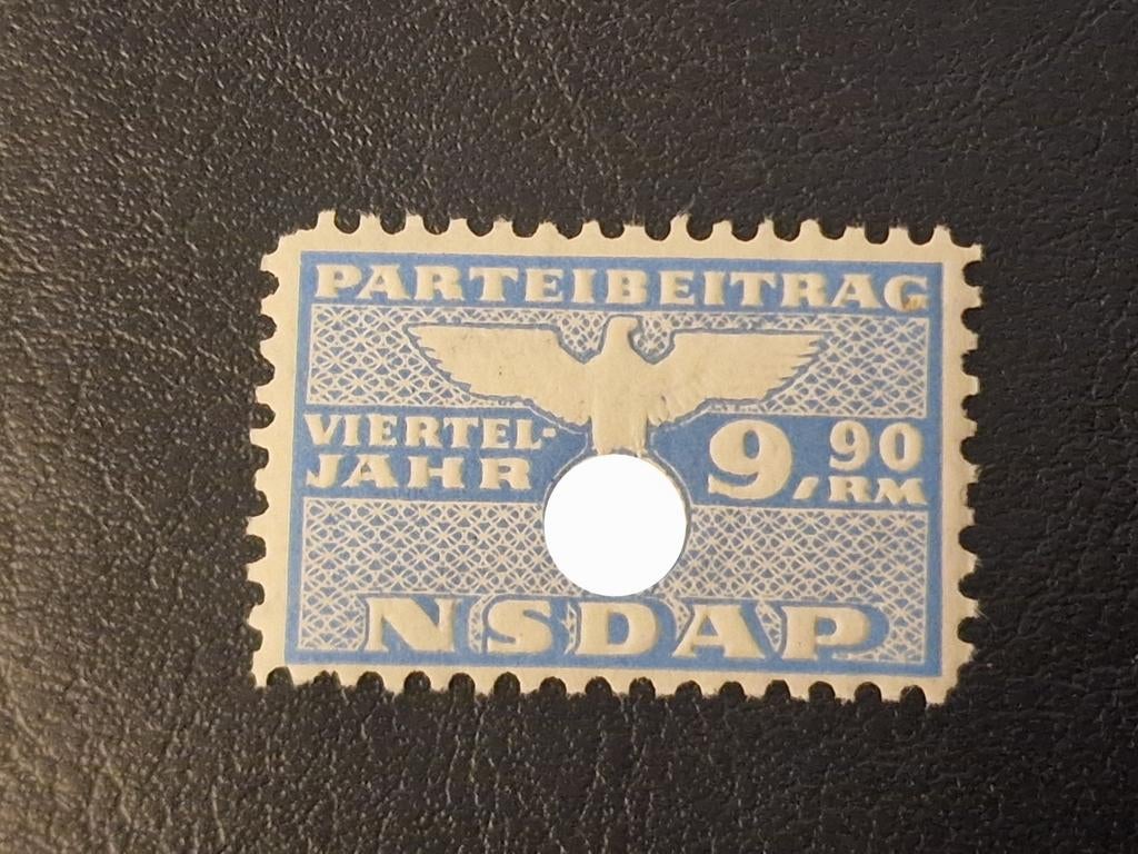 NSDAP contributiezegel Duitsland, Verzamelen, Militaria | Tweede Wereldoorlog, Ophalen of Verzenden, Duitsland, Embleem of Badge