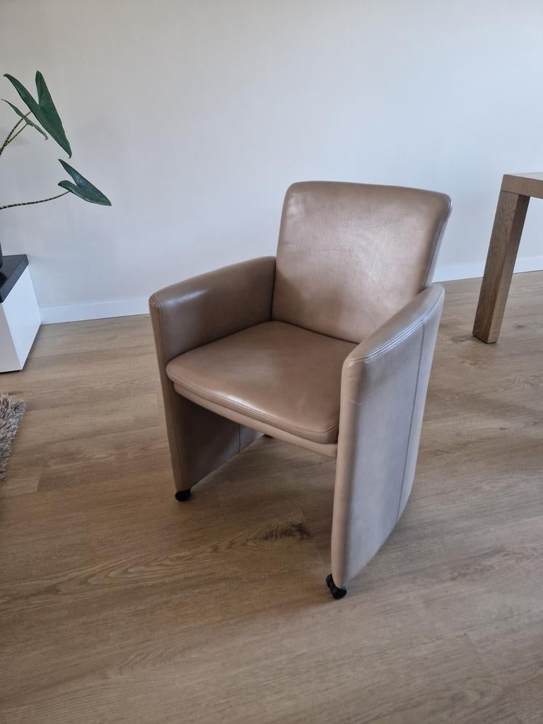 4x stoelen W.Schillig, Ophalen, Leer, Zo goed als nieuw, Vier
