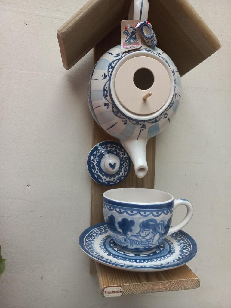 ️ allerlaatste delfs  blond amsterdam   theepot vogelhuisje, Ophalen of Verzenden, Aardewerk, Blond Amsterdam