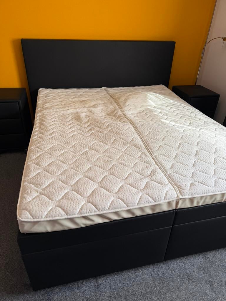 Waterbed 160 bij 200 cm met 4 ladenbakken en 2 nachtkastjes, Ophalen of Verzenden, Gebruikt, Tweepersoons, 160 cm
