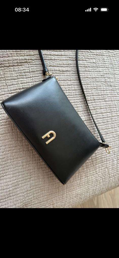 Dames schouder tassen furla, Ophalen of Verzenden, Zo goed als nieuw, Zwart, Schoudertasje