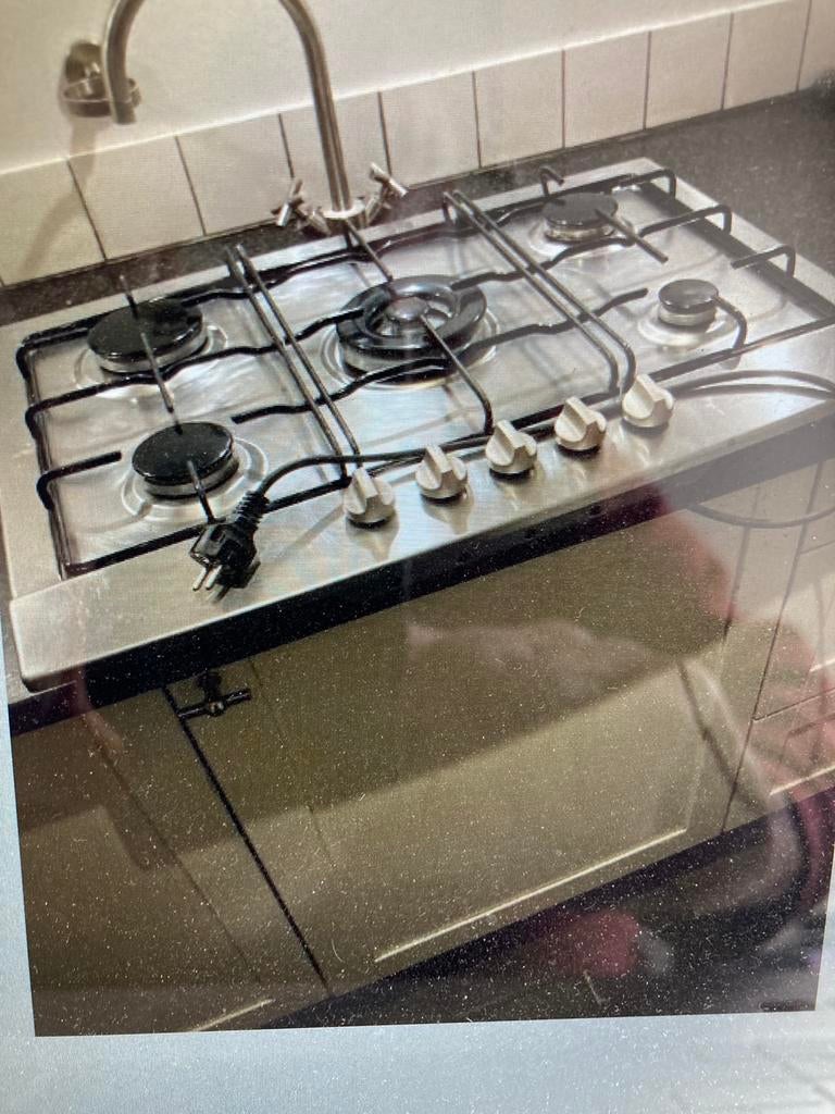 RVS inbouw 5 pits gasplaat pelgrim, Gebruikt, Minder dan 85 cm, Ophalen of Verzenden, Inbouw