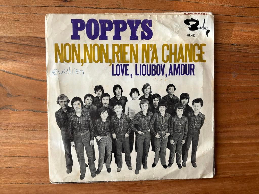 Poppys - Non, Non, Rien N'a Changé vinyl single, Gebruikt, 7 inch, Single, Ophalen of Verzenden