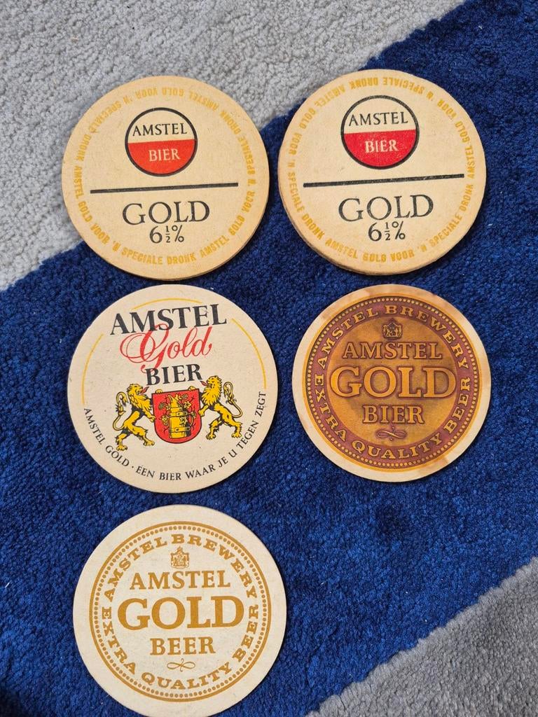 5 Amstel Gold bierviltjes - verschillende uitvoeringen, Ophalen of Verzenden