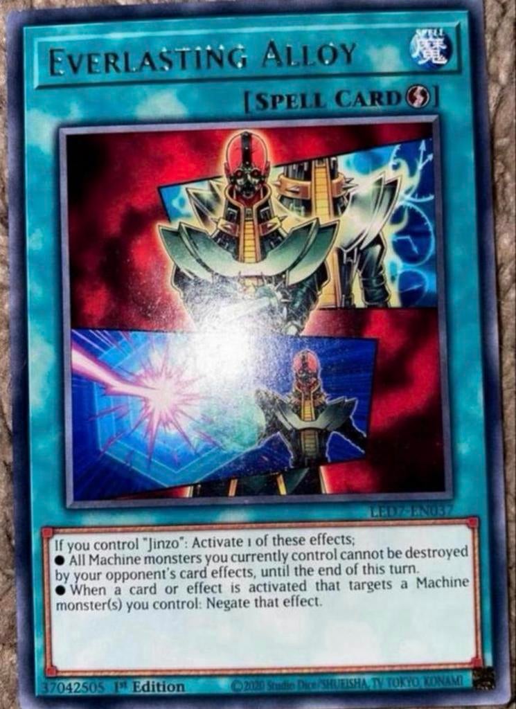 Yu-Gi-Oh! Everlasting Alloy LED7 1st Ed Jinzo !, Hobby en Vrije tijd, Verzamelkaartspellen | Yu-gi-Oh!, Ophalen of Verzenden, Zo goed als nieuw