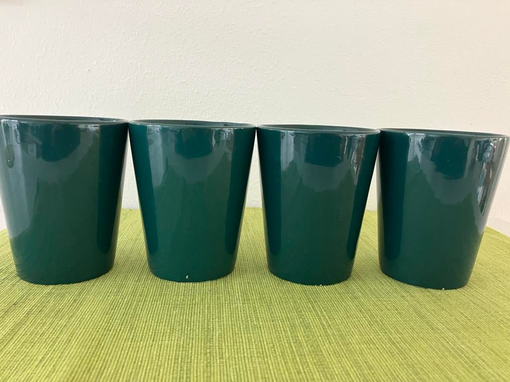 4 donkergroene vintage Arabia Kilta bekers, Kaj Franck, Antiek en Kunst, Ophalen of Verzenden