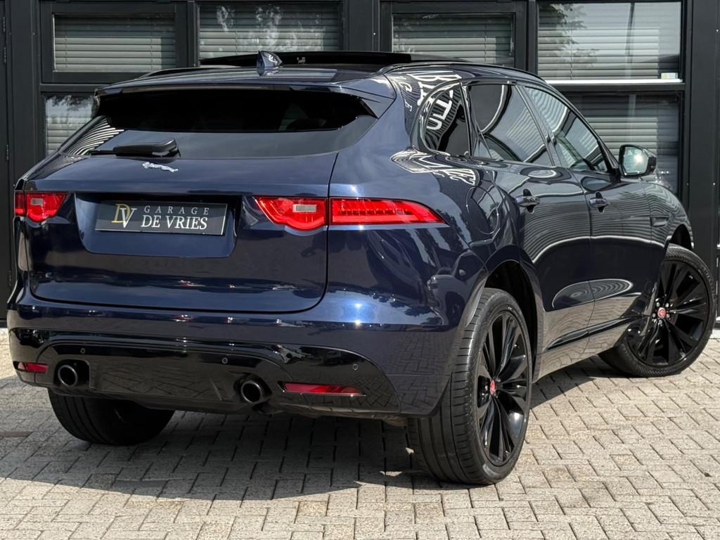 Jaguar F-PACE 3.0 SuperCharged AWD 381pk R-Sport Panoramadak, Automaat, Gebruikt, 2995 cc, Blauw