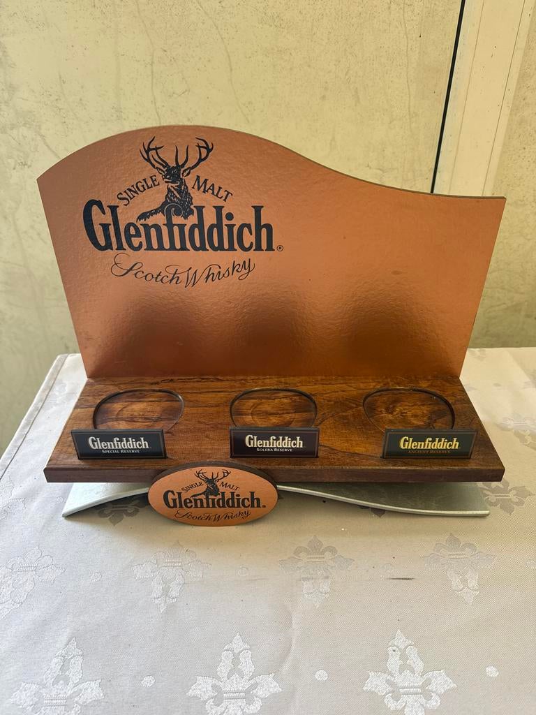 Glenfiddich Whisky Display - Houten Presentatie, Ophalen of Verzenden, Gebruikt, Reclamebord