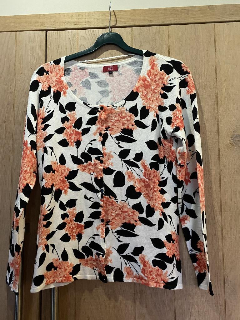 LIV Collection Bloemenprint Vest Maat L, Overige kleuren, Maat 42/44 (L), Ophalen of Verzenden, Zo goed als nieuw