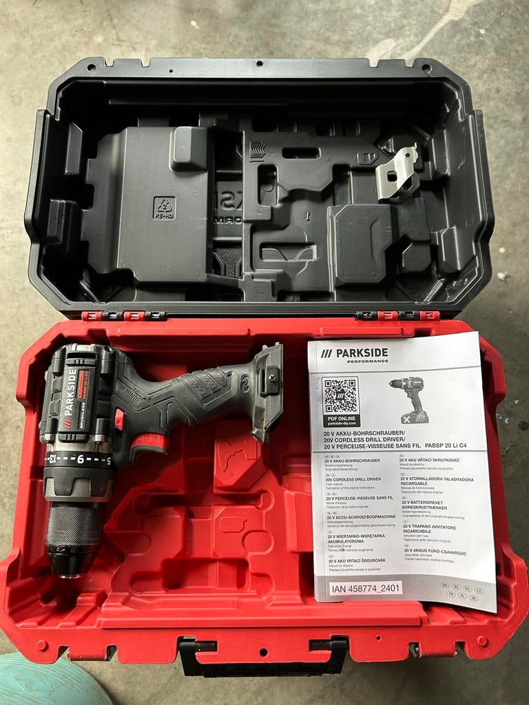 Parkside Performance Accuboormachine 20V (Zonder Accu), Doe-het-zelf en Verbouw, Ophalen of Verzenden, Minder dan 400 watt, Klopboormechanisme