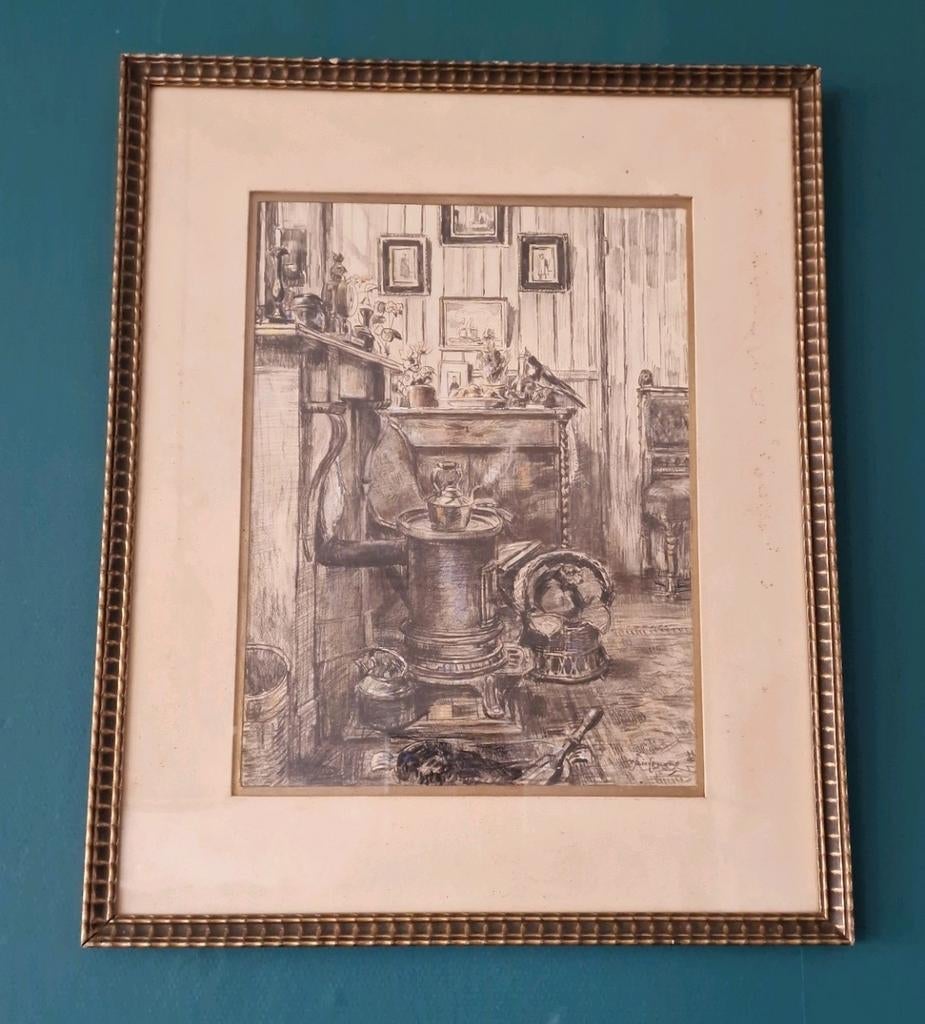 Tekening Waalko Dingemans jr. (gesigneerd), Ophalen of Verzenden