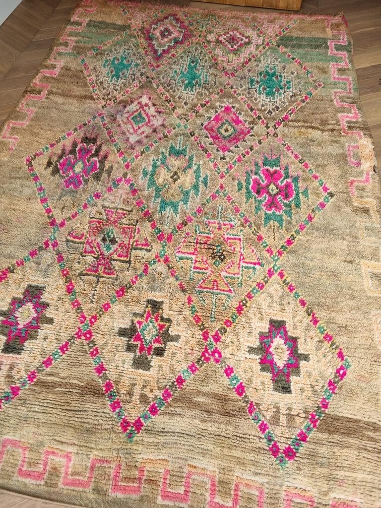 Uniek Handgemaakt Marrokaans Kleed, Huis en Inrichting, Stoffering | Tapijten en Kleden, Ophalen, Overige kleuren, 200 cm of meer