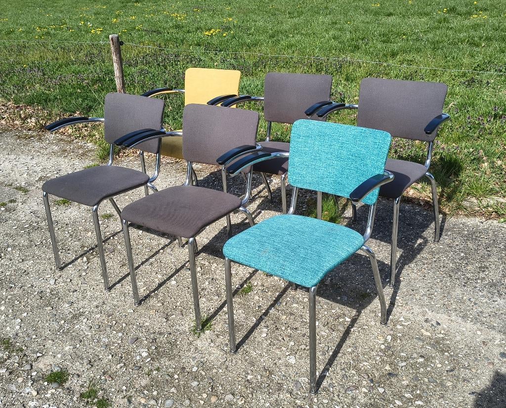 Stoelen Gispen stijl 6x, Huis en Inrichting, Stoelen, Ophalen, Gebruikt, Overige kleuren, Gispen