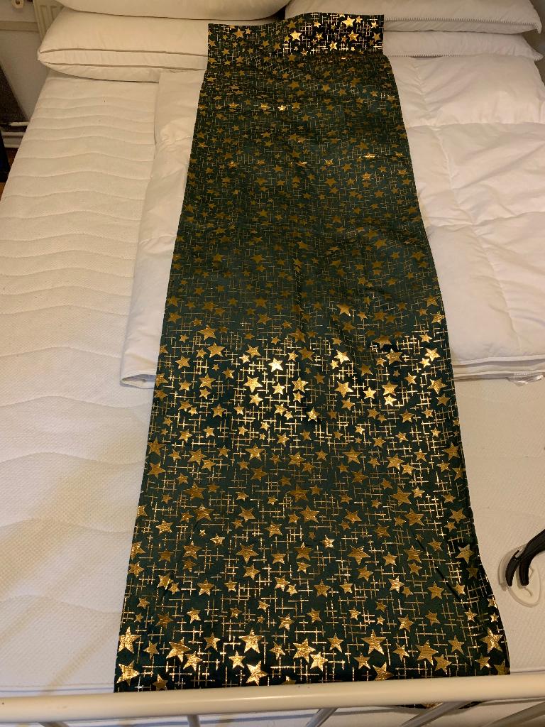 Groen-goudkleurige kerst tafelloper, Ophalen of Verzenden, Zo goed als nieuw