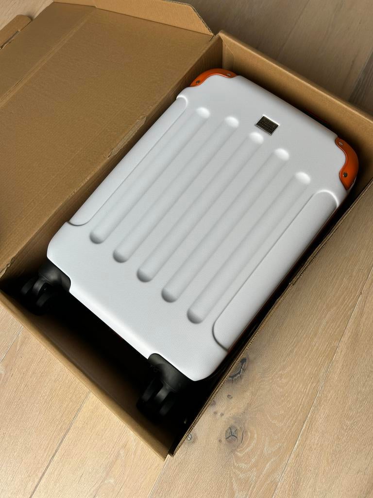 Nieuwe Postcodeloterij Reiskoffer - Wit met Oranje Details, 40 tot 60 cm, 20 tot 30 cm, Wit, Nieuw