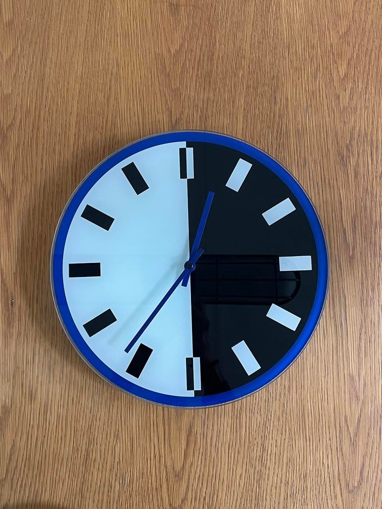 Vintage IKEA Streck klok - Memphis Milano postmodern design, Ophalen of Verzenden, Zo goed als nieuw, Analoog, Wandklok