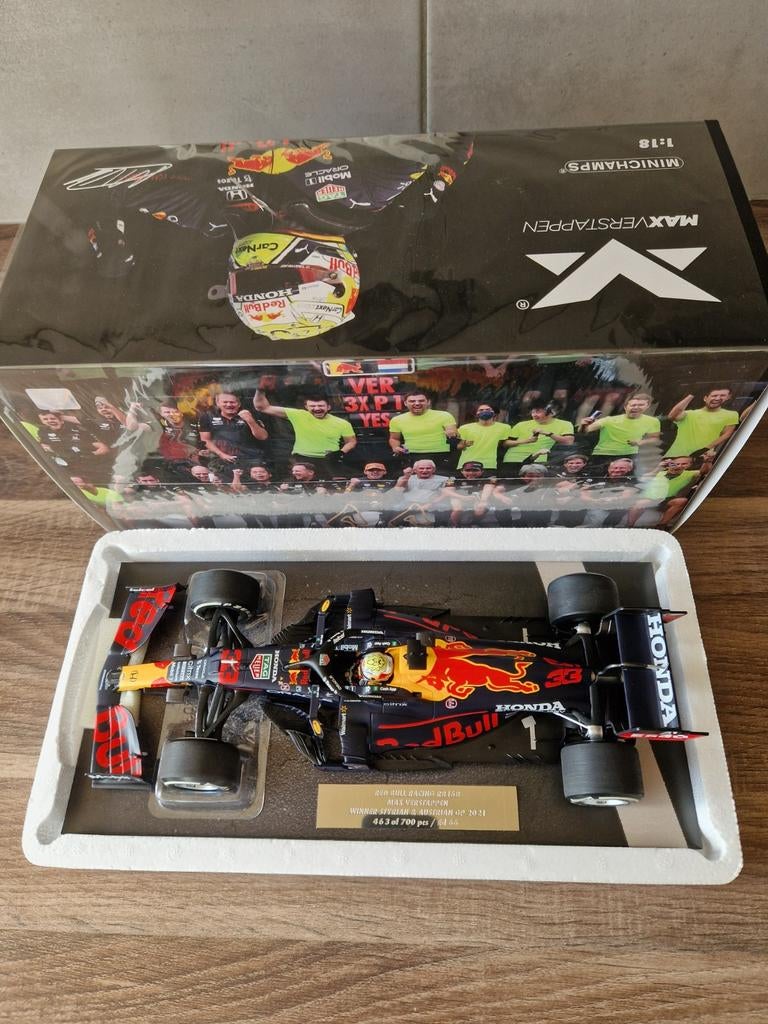 Max verstappen RB16B winnaar styrian en Oostenrijk 2021 1/18, Verzenden, Zo goed als nieuw, Formule 1