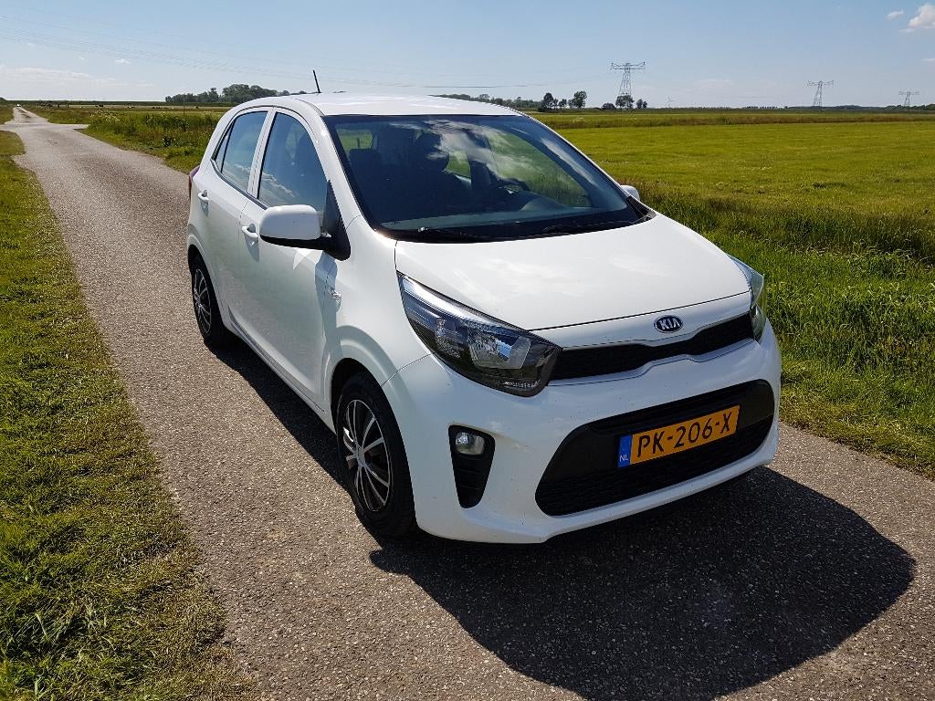 Kia Picanto 1.0 CVVT EconomyPlusLine 2017 Wit, Auto's, Kia, Voorwielaandrijving, Stof, 4 stoelen, Wit