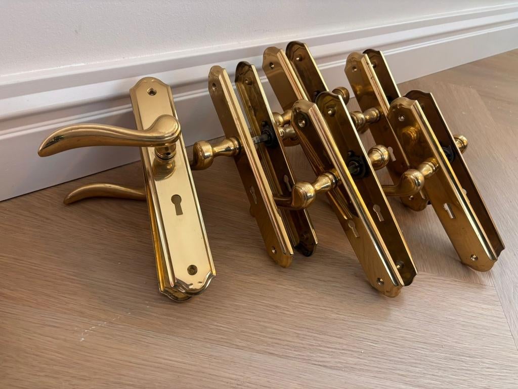 partij deurklinken, Doe-het-zelf en Verbouw, Hang- en Sluitwerk, Ophalen, Zo goed als nieuw, Koper of Messing, Klink of Kruk