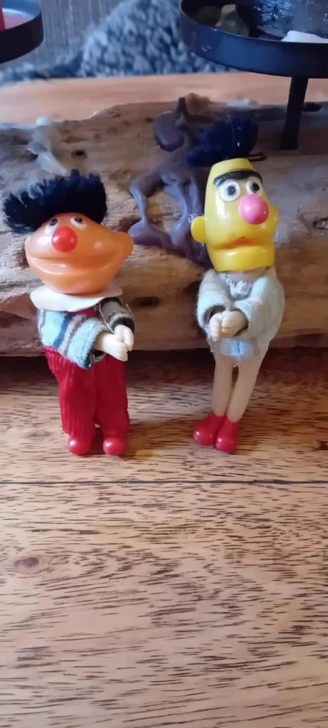 Vintage Bert en Ernie knijppopptjes Sesamstraat, Ophalen of Verzenden, Gebruikt, Jongen of Meisje