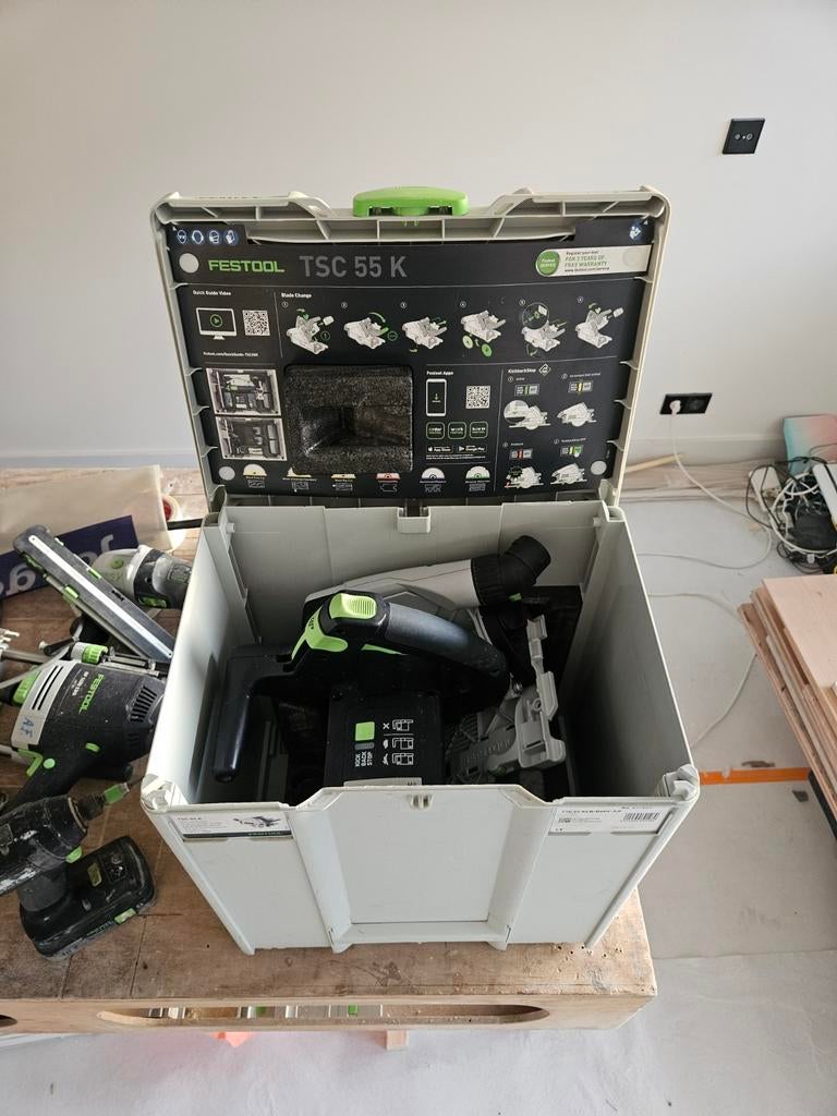 Festool TSC 55 KEB Invalcirkelzaag - Zo goed als nieuw, Doe-het-zelf en Verbouw, Gereedschap | Zaagmachines, Zo goed als nieuw