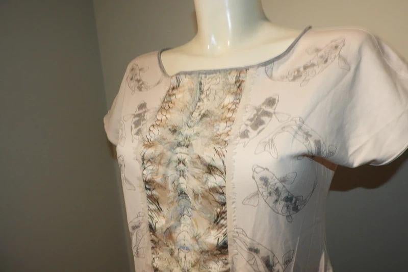 Marccain leuk shirt koi karpers print zijde bekleding N3/M, Kleding | Dames, Maat 38/40 (M), Overige kleuren, Verzenden, Zo goed als nieuw