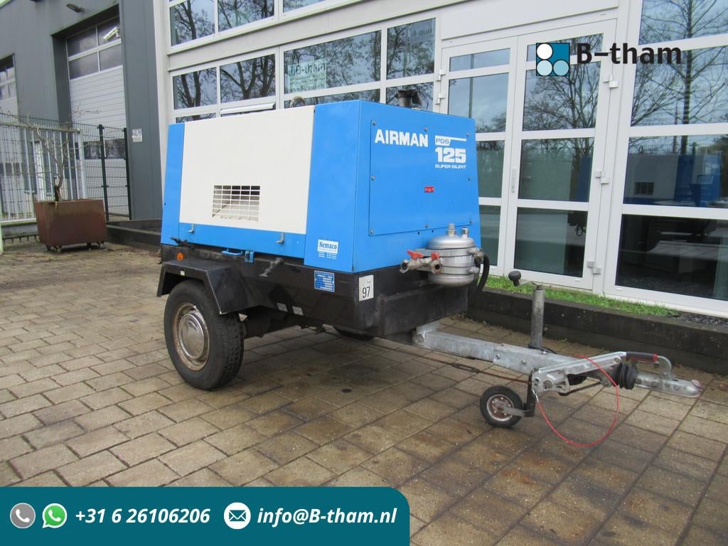 Airman PDS 125 SUPER SILENT like new! 624hrs (bj 1992), Doe-het-zelf en Verbouw, Compressors, Zo goed als nieuw