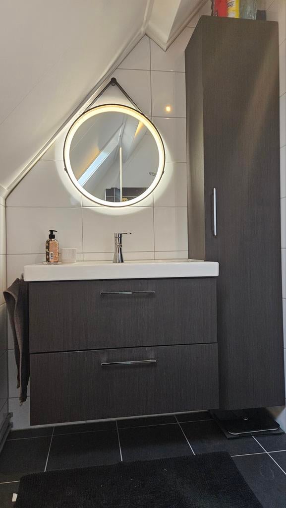 Wastafelkast, wastafel, kraan & hoge kast, Ophalen, Gebruikt, 50 tot 100 cm, 25 tot 50 cm