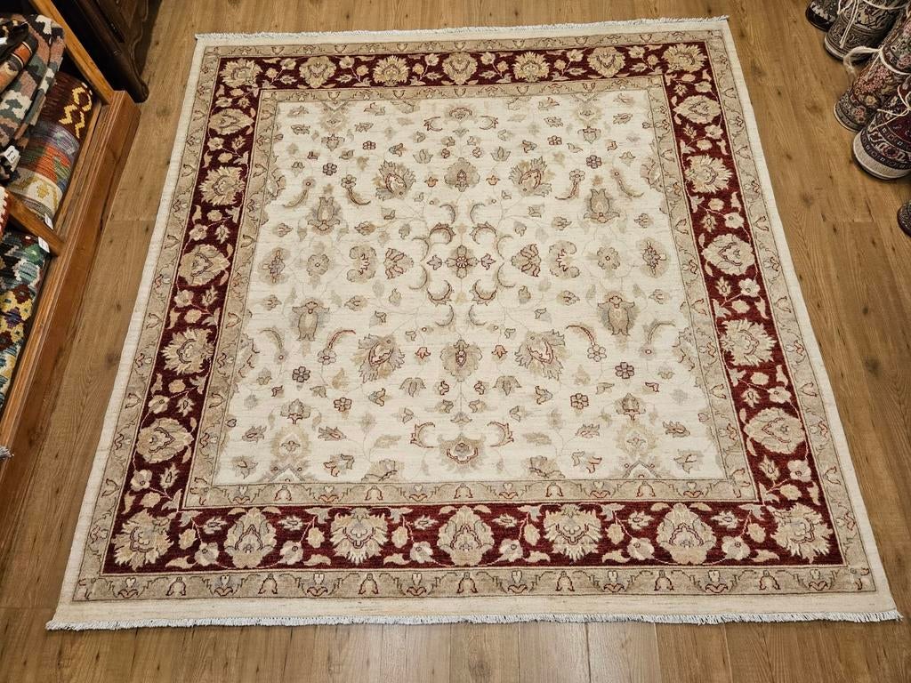 Handgeknoopt oosters tapijt ziegler 240x236, Info@SlatsAntiek.nl, Perzisch, Vof Slats Antiek, Crème