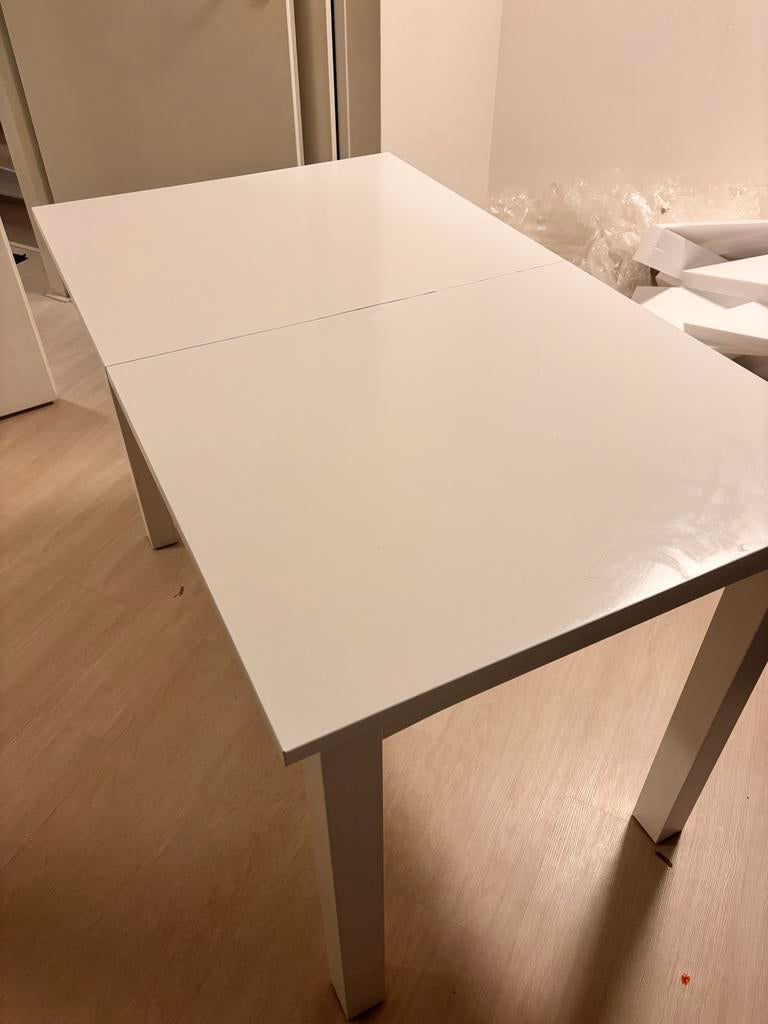 Gratis witte eettafel - Ideaal voor kleine ruimtes, Ophalen, Overige materialen, Gebruikt, 100 tot 150 cm