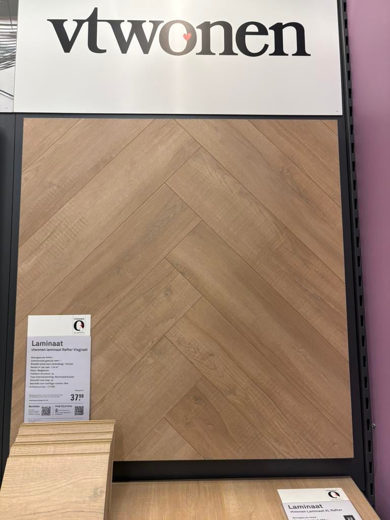 2 pakken visgraat laminaat VT wonen - Rafter, Nieuw, Ophalen of Verzenden, 10 m² of meer, 10 tot 30 cm