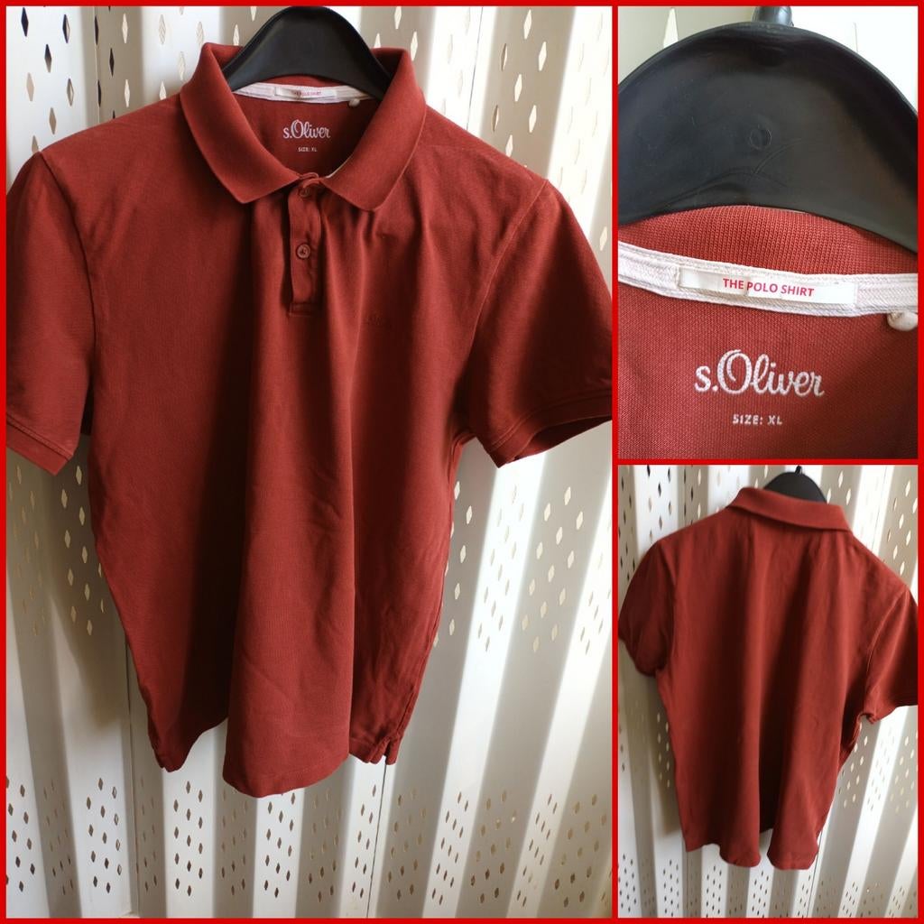 S.Oliver roodbruin heren poloshirt shortsleeve maat XL, Kleding | Heren, Polo's, Ophalen of Verzenden, Zo goed als nieuw, Rood