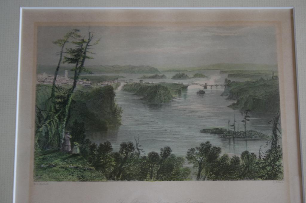 Antieke gekleurde staalgravure Ottowa Canada 1840, Antiek en Kunst, Kunst | Etsen en Gravures, Ingelijst, Ophalen of Verzenden