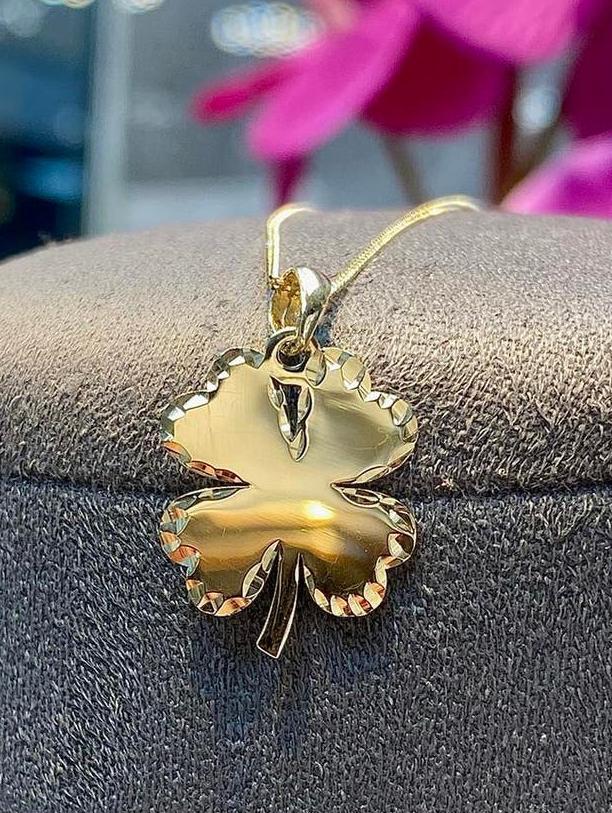 14k Gouden Ketting & Bloem, Verstelbaar, Nieuw, Ophalen of Verzenden, Goud
