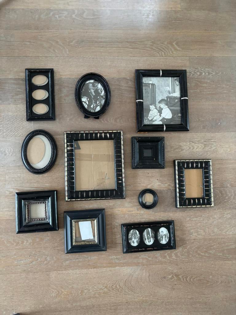 Zwarte fotolijsten antiek, vintage, barok, Huis en Inrichting, Woonaccessoires | Lijsten, Minder dan 50 cm, Ophalen of Verzenden
