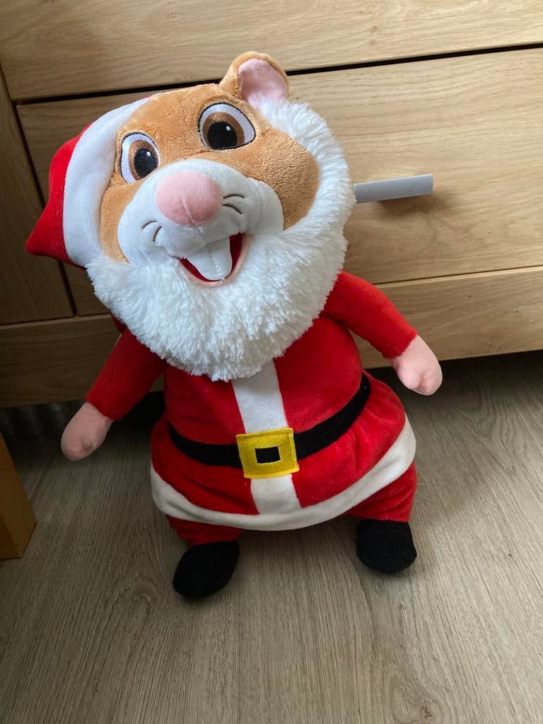Ah hamster grote kerstman, Kinderen en Baby's, Speelgoed | Knuffels en Pluche, Ophalen of Verzenden, Zo goed als nieuw, Overige typen