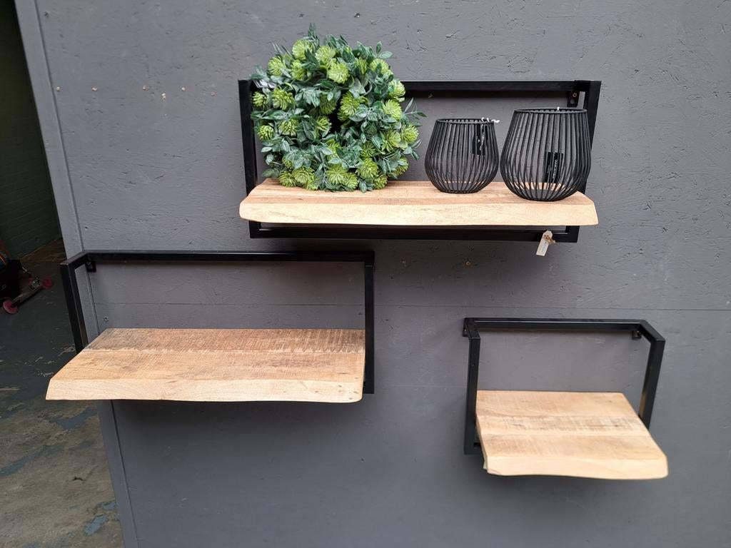 Wandplank NIEUW Wandrek Hout Metaal Industrieel Landelijk, Ophalen of Verzenden, Nieuw