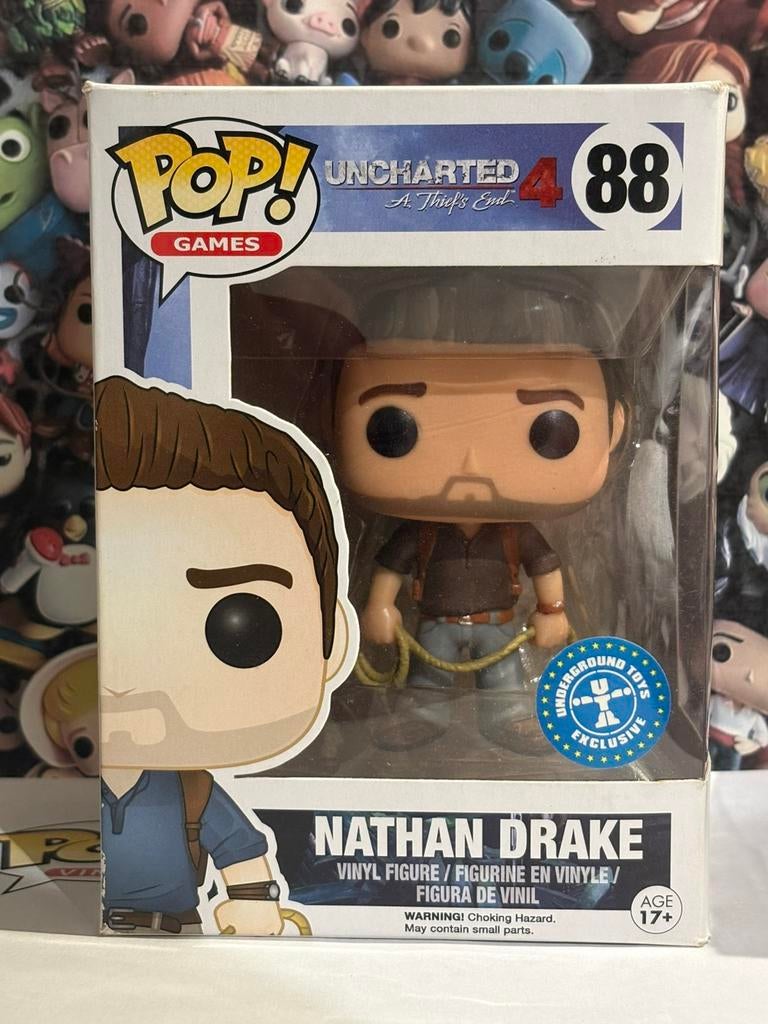 Funko pop Nathan Drake 88 uncharted 4 games brown shirt, Ophalen of Verzenden, Zo goed als nieuw