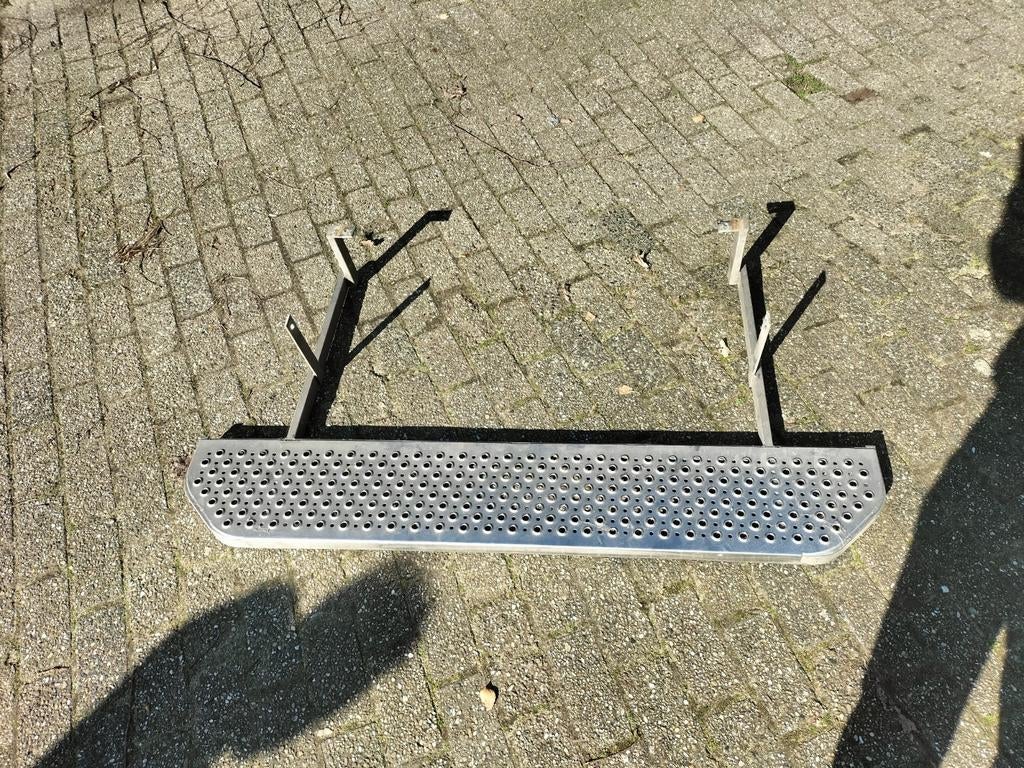 Rvs treplaat opstapplaat postnl, dhl, ups, B1,5m L26cm, Ophalen of Verzenden, Zo goed als nieuw