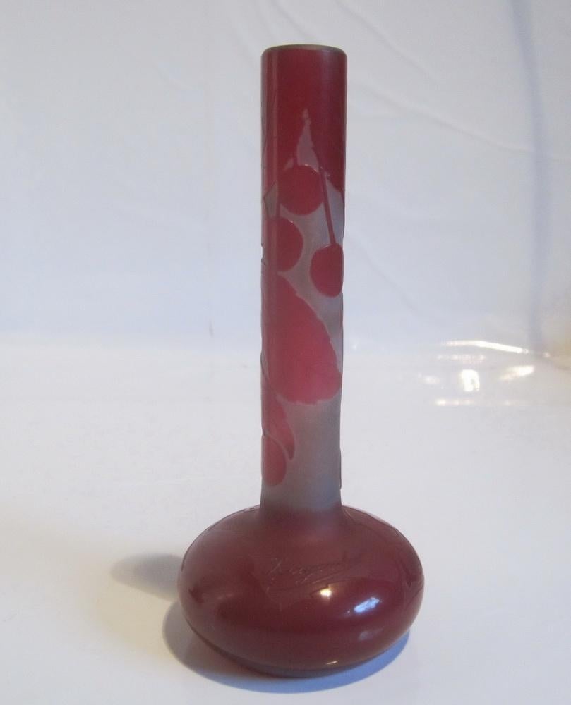 Antieke cameo glazen vaas D'Argental, art nouveau, Verzenden