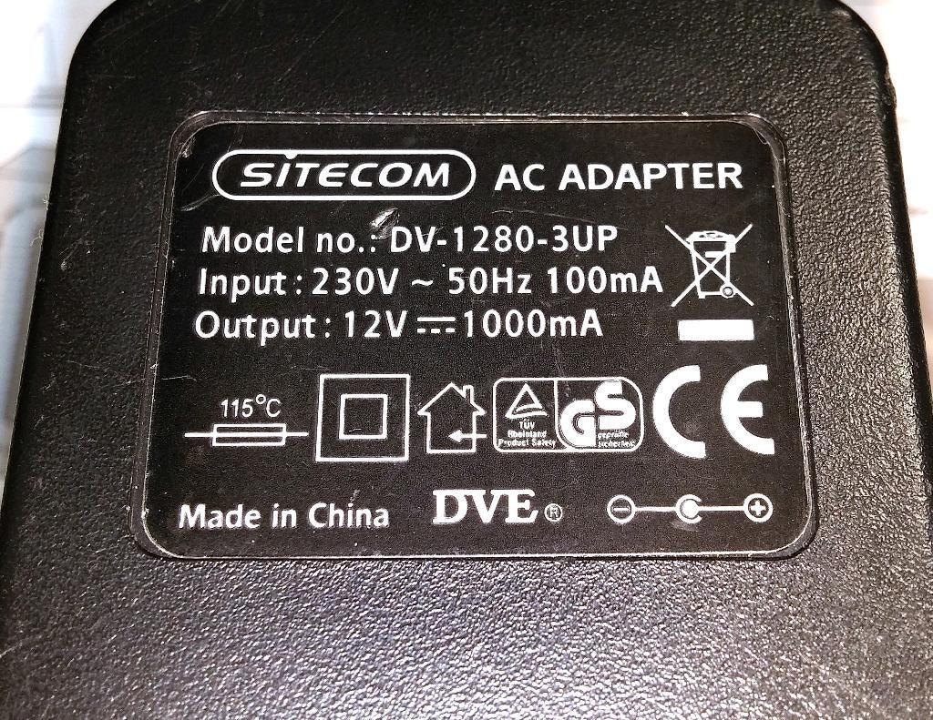 DVE DV-1280-3UP AC DC Adapter 12V 1A 12W Lader Voeding, Ophalen of Verzenden, Zo goed als nieuw