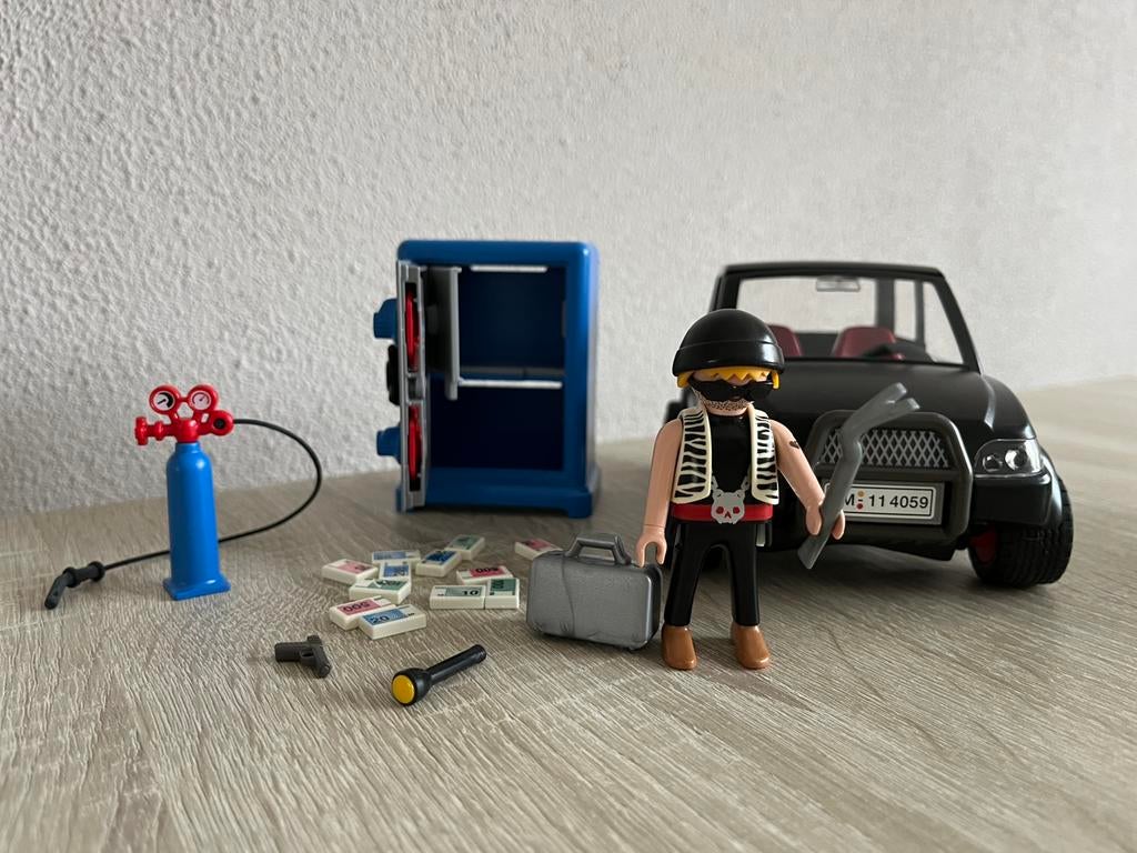Playmobil; brandkastkraker met vluchtauto nr 4059, Ophalen of Verzenden, Zo goed als nieuw, Complete set