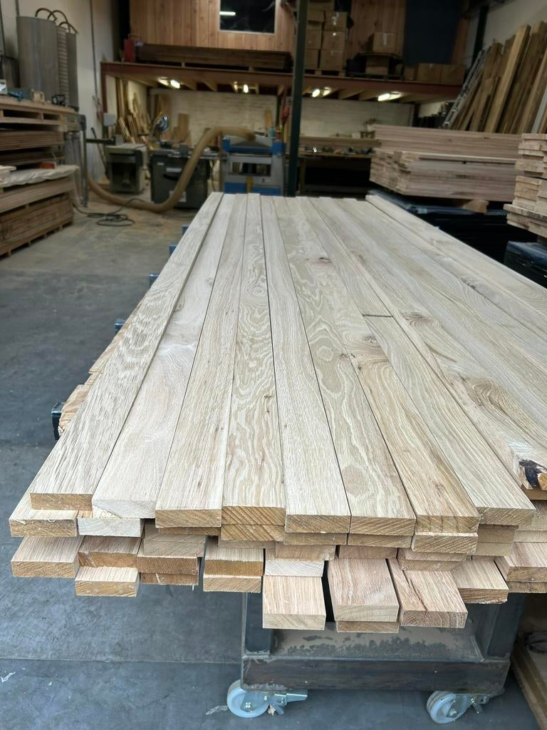 Eiken latten op maat gemaakt. Zaagwerk 20-30-40 mm dikte, 25 tot 50 mm, Eiken, Nieuw, Ophalen of Verzenden