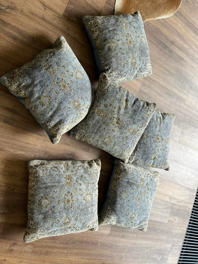 6 nieuwe blauwe kelim kussens, Huis en Inrichting, Woonaccessoires | Kussens, Ophalen, Nieuw, Blauw, Vierkant