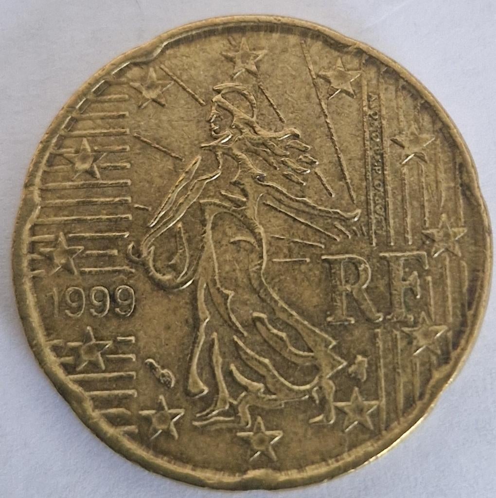Frankrijk 1999 - 20 eurocent, Postzegels en Munten, Munten | Europa | Euromunten, Verzenden, Frankrijk, 20 cent, Losse munt