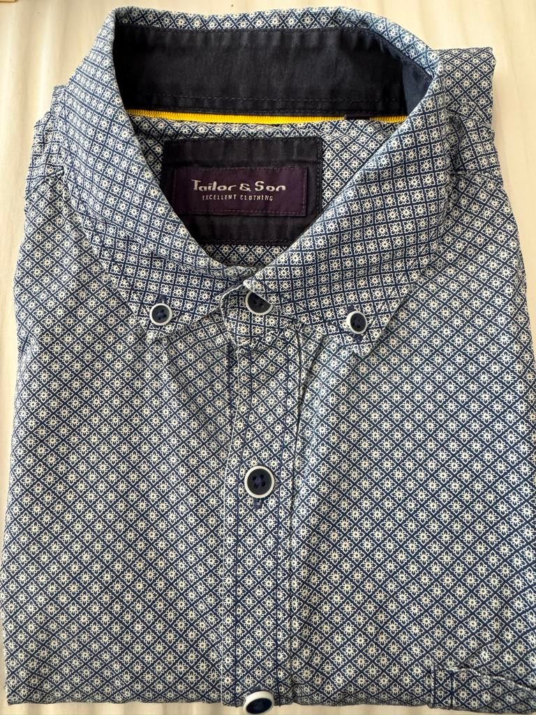 Tailor & Son heren blouse, maat L, Kleding | Heren, Ophalen of Verzenden, Zo goed als nieuw, Blauw, Halswijdte 41/42 (L)