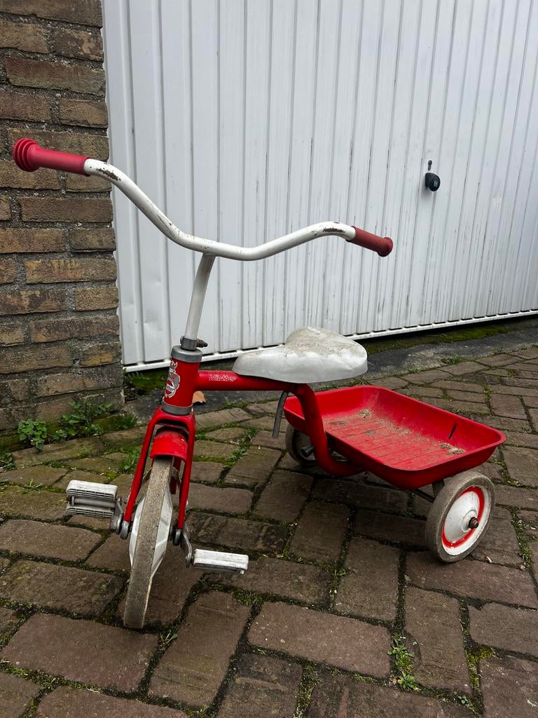 Winther driewieler met bakje - Vintage rood, Ophalen, Gebruikt